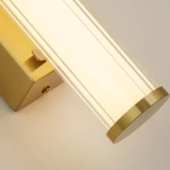 Clamp LED-seinävalaisin, kulta/valkoinen teräs, lasi, IP44
