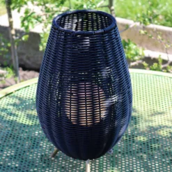 Colin LED-ulkopöytävalaisin, ladattava akku, 36 cm, musta
