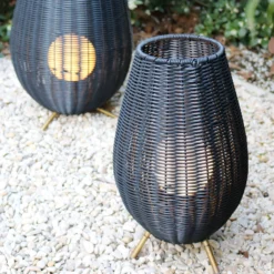 Colin LED-ulkopöytävalaisin, ladattava akku, 36 cm, musta