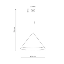 Cono-riippuvalaisin, 1-lamppuinen, Ø 50 cm, valkoinen, E27