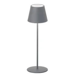 Cosenza-LED-ulkopöytälamppu akku, RGBW hiekanharm.