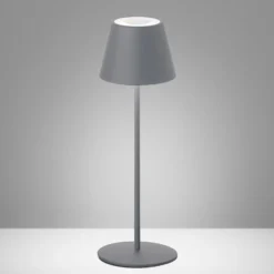 Cosenza-LED-ulkopöytälamppu akku, RGBW hiekanharm.