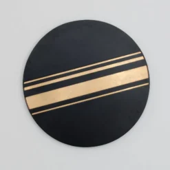 COSMILUCE LED-seinävalaisin, musta/kultainen, Ø 60 cm, metallinen, himmennettävä