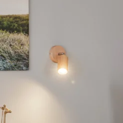 Cre-seinäkohdevalaisin puusta, 1-lamppuinen