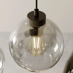 Cubus riipusvalaisin, savunharmaa, lasi, 74 cm pitkä, 6 valoa
