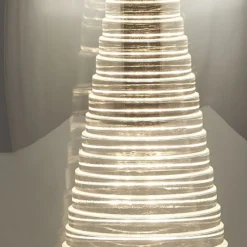 Cyclone LED-pöytävalaisin, kromi/savu, lasi, 20,5 cm korkea