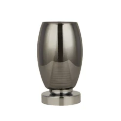 Cyclone LED-pöytävalaisin, kromi/savu, lasi, 20,5 cm korkea