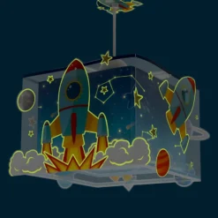 Dalberin lastenhuoneen riippuvalaisin ROCKET, sininen/keltainen