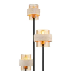 Daren-maavalaisin, beige/keltainen/musta, 167 cm, 3-lamppuinen, E27
