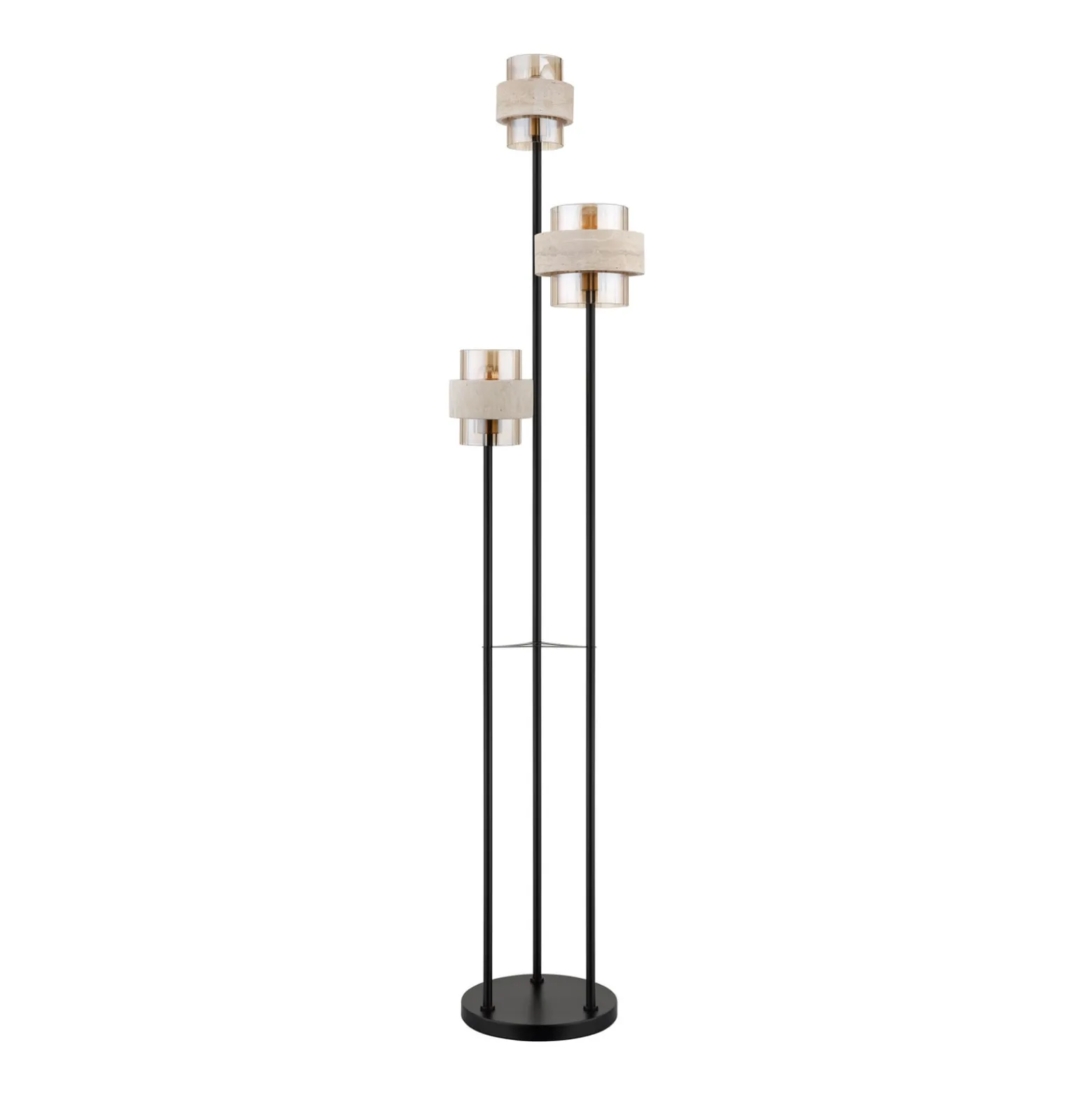 Daren-maavalaisin, beige/keltainen/musta, 167 cm, 3-lamppuinen, E27