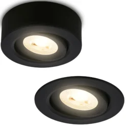 Desi upotettava LED-valaisin, musta, Ø9cm, on/off, 3000K