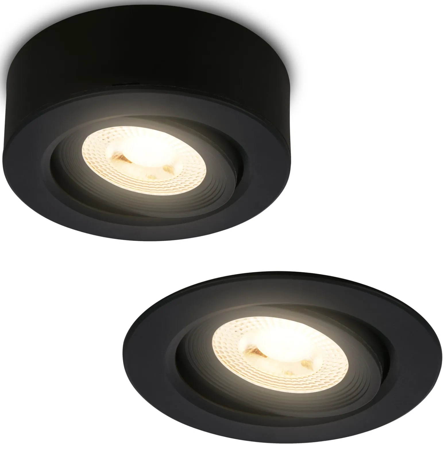 Desi upotettava LED-valaisin, musta, Ø9cm, on/off, 3000K