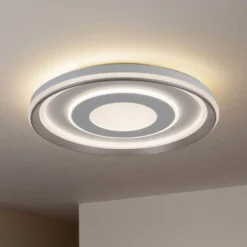 Doira LED-kattovalaisin, valkoinen, metalli, Ø 50 cm, CCT, kauko-ohjain