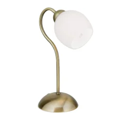 Doma pöytävalaisin, antiikkimessingin värinen, korkeus 30 cm, lasia