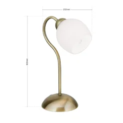 Doma pöytävalaisin, antiikkimessingin värinen, korkeus 30 cm, lasia
