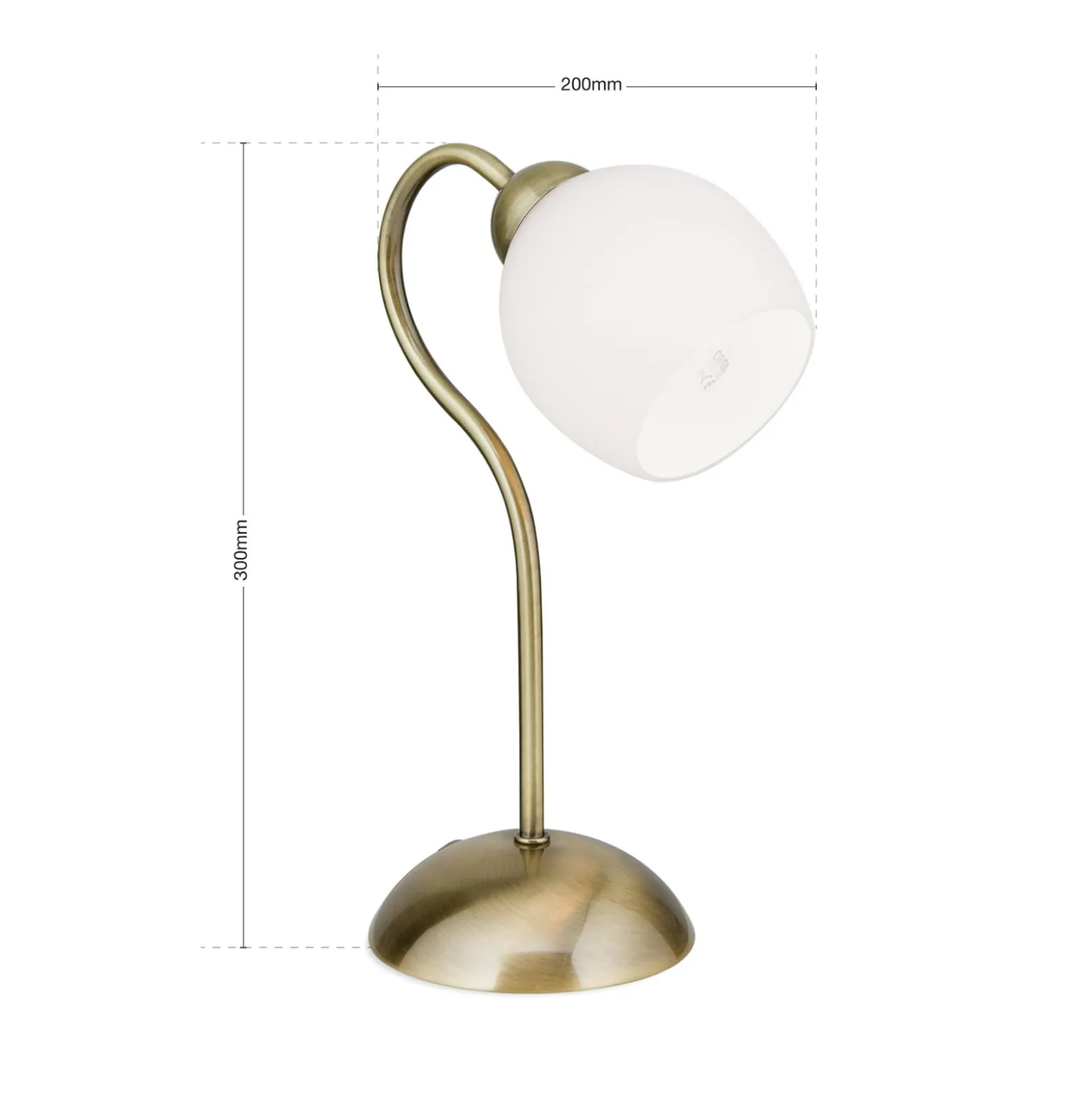 Doma pöytävalaisin, antiikkimessingin värinen, korkeus 30 cm, lasia