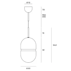 Domu riippuvalaisin, Ø 20 cm, pronssi/valkoinen, lasi, GX53
