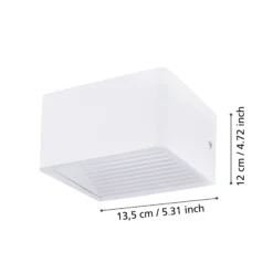 Doninni 1 -LED-ulkoseinälamppu, valkoinen, leveys 13 cm, 2-lamppuinen