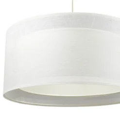 Duo Den Light riippuvalaisin, kerma, Ø 50 cm, pellava, PVC