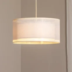 Duo Den Light riippuvalaisin, kerma, Ø 50 cm, pellava, PVC