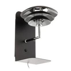 Dyberg Larsen DL20 USB Shelf -seinälamppu, musta