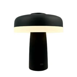 Dyberg Larsen ladattava LED-pöytävalaisin Porter, musta, 16 cm