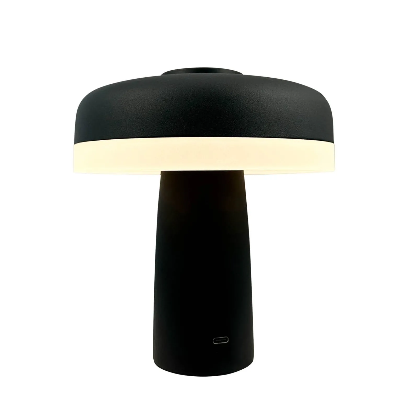 Dyberg Larsen ladattava LED-pöytävalaisin Porter, musta, 16 cm
