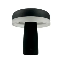 Dyberg Larsen ladattava LED-pöytävalaisin Porter, musta, 16 cm