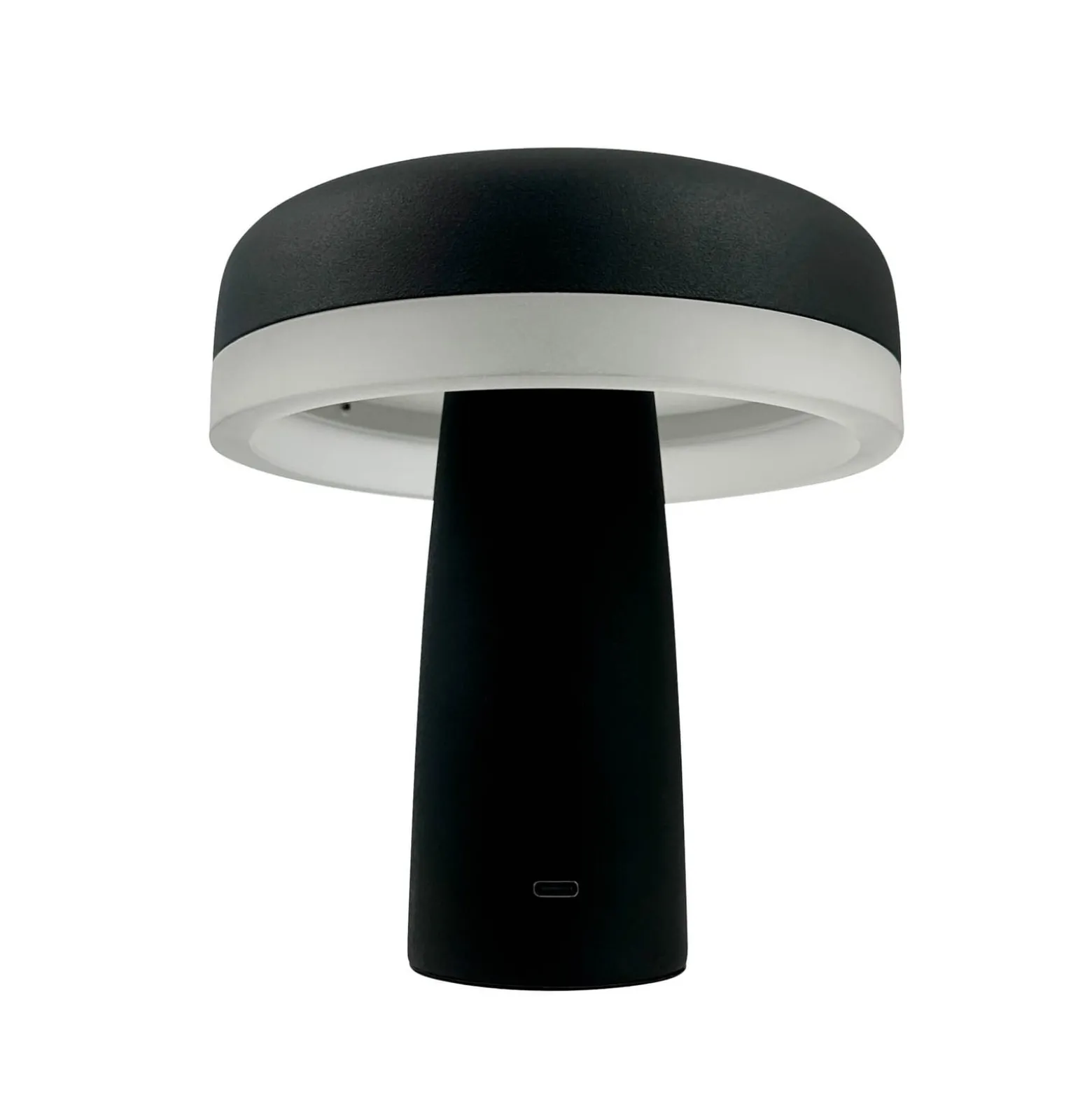 Dyberg Larsen ladattava LED-pöytävalaisin Porter, musta, 16 cm