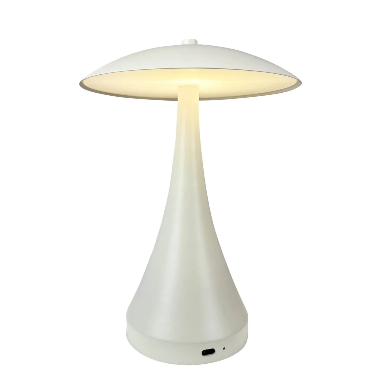 Dyberg Larsen ladattava LED-pöytävalaisin Vienna, kerma, korkeus 28 cm