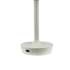 Dyberg Larsen LED-ladattava pöytävalaisin Flow, kerma, korkeus 25 cm