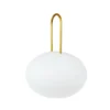 Dyberg Larsen LED-lyhty Ellipse, valkoinen/messinki, IP44
