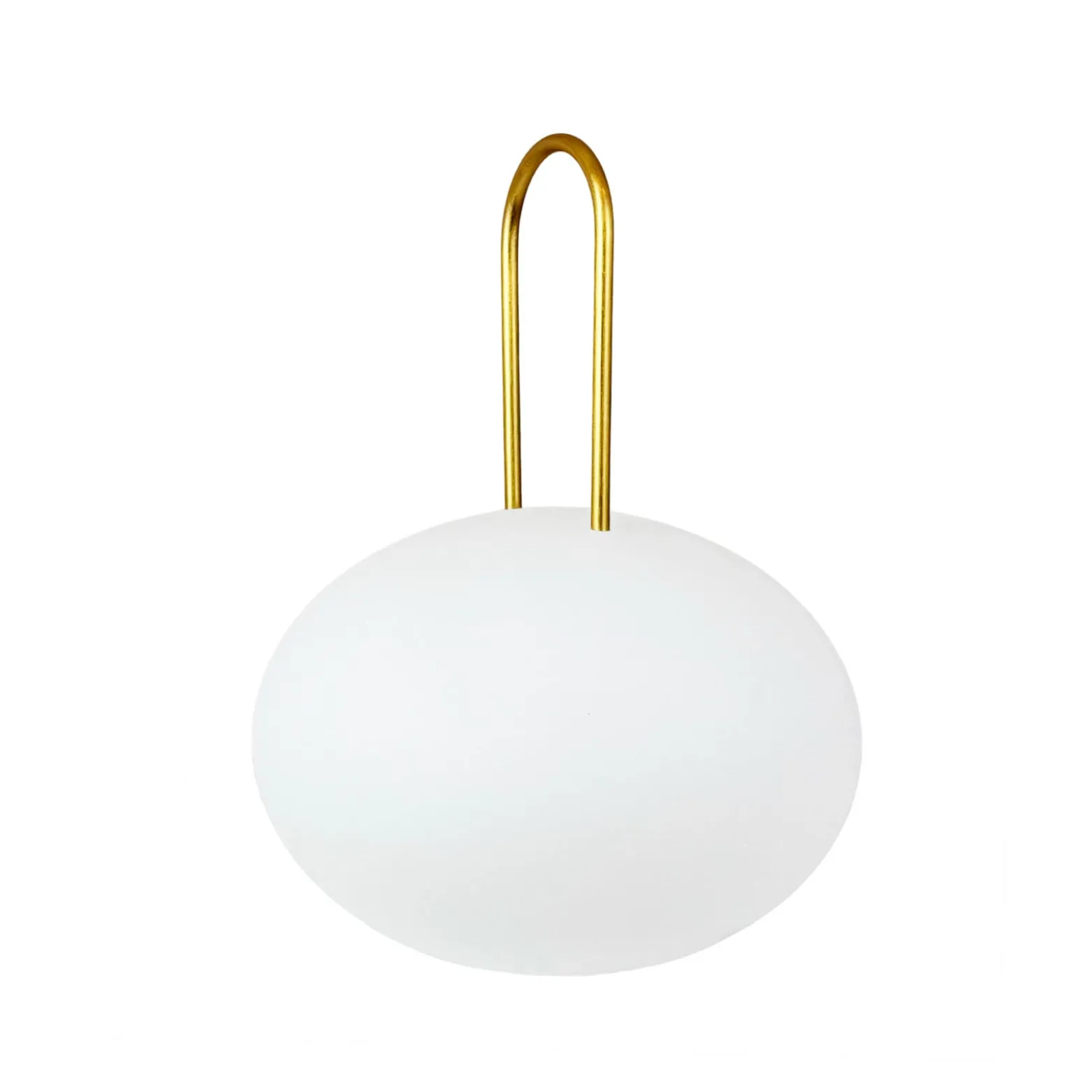 Dyberg Larsen LED-lyhty Ellipse, valkoinen/messinki, IP44