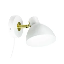 Dyberg Larsen Lilje -seinälamppu, valkoinen, halkaisija 16 cm, metallia