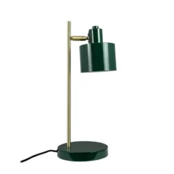 Dyberg Larsen Ocean -pöytälamppu, tummanvihreä/messinki, 43 cm