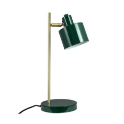 Dyberg Larsen Ocean -pöytälamppu, tummanvihreä/messinki, 43 cm