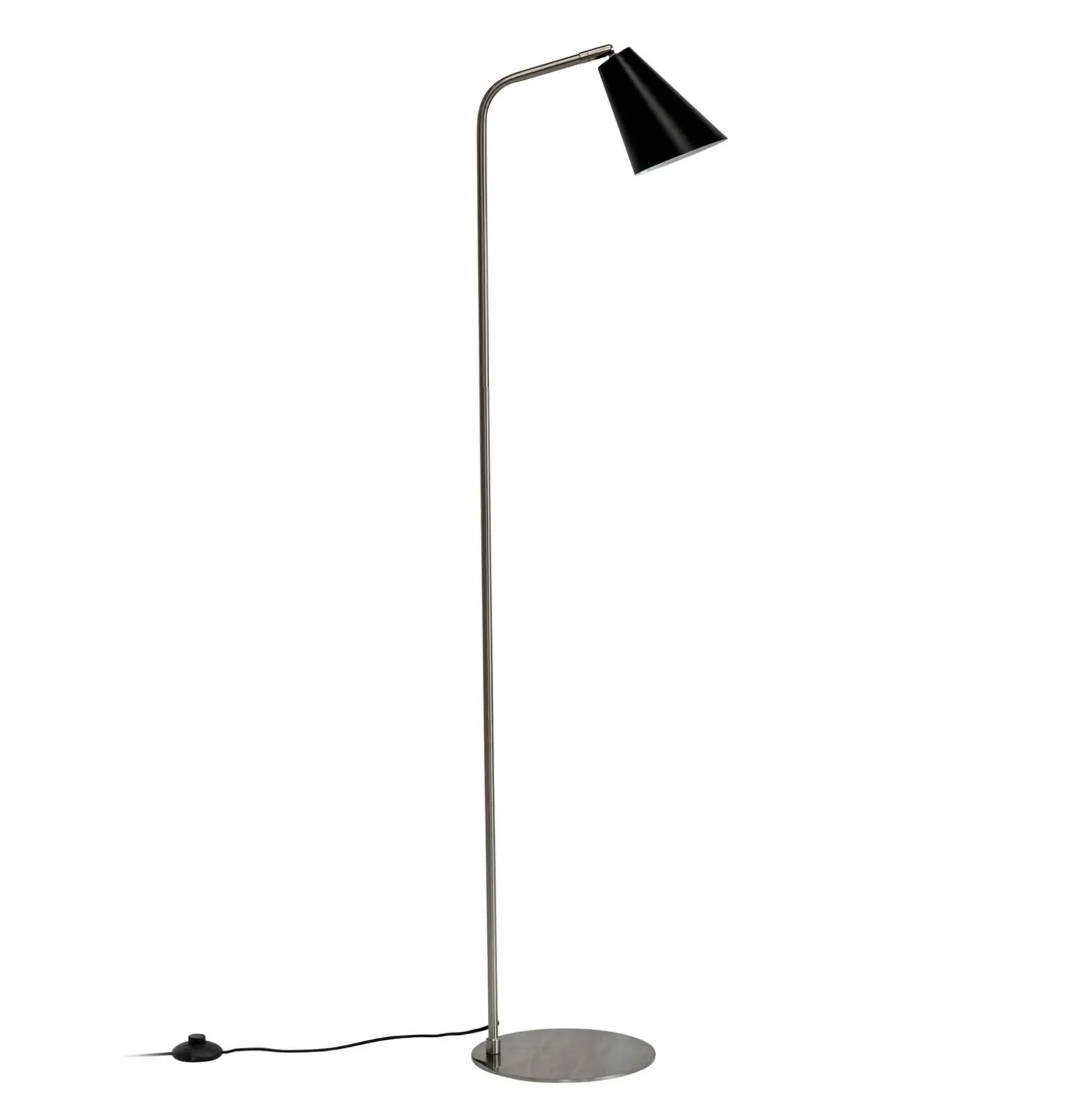 Dyberg Larsen Oswald -lattiavalaisin, musta/teräs, korkeus 135 cm