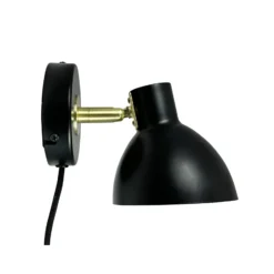 Dyberg Larsen seinälamppu Lilje, musta, Ø 16 cm, metalli