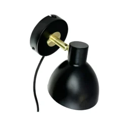 Dyberg Larsen seinälamppu Lilje, musta, Ø 16 cm, metalli