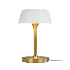 Dyberg Larsen Valencia pöytävalaisin, valkoinen/messinki, korkeus 30 cm