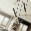 Edna LED-riippuvalaisin, 5-valo, metalli, musta, ei-himmennettävä