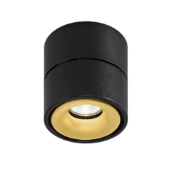 Egger DLS LED-kattospotti Clippo, musta-kultainen, 3000K