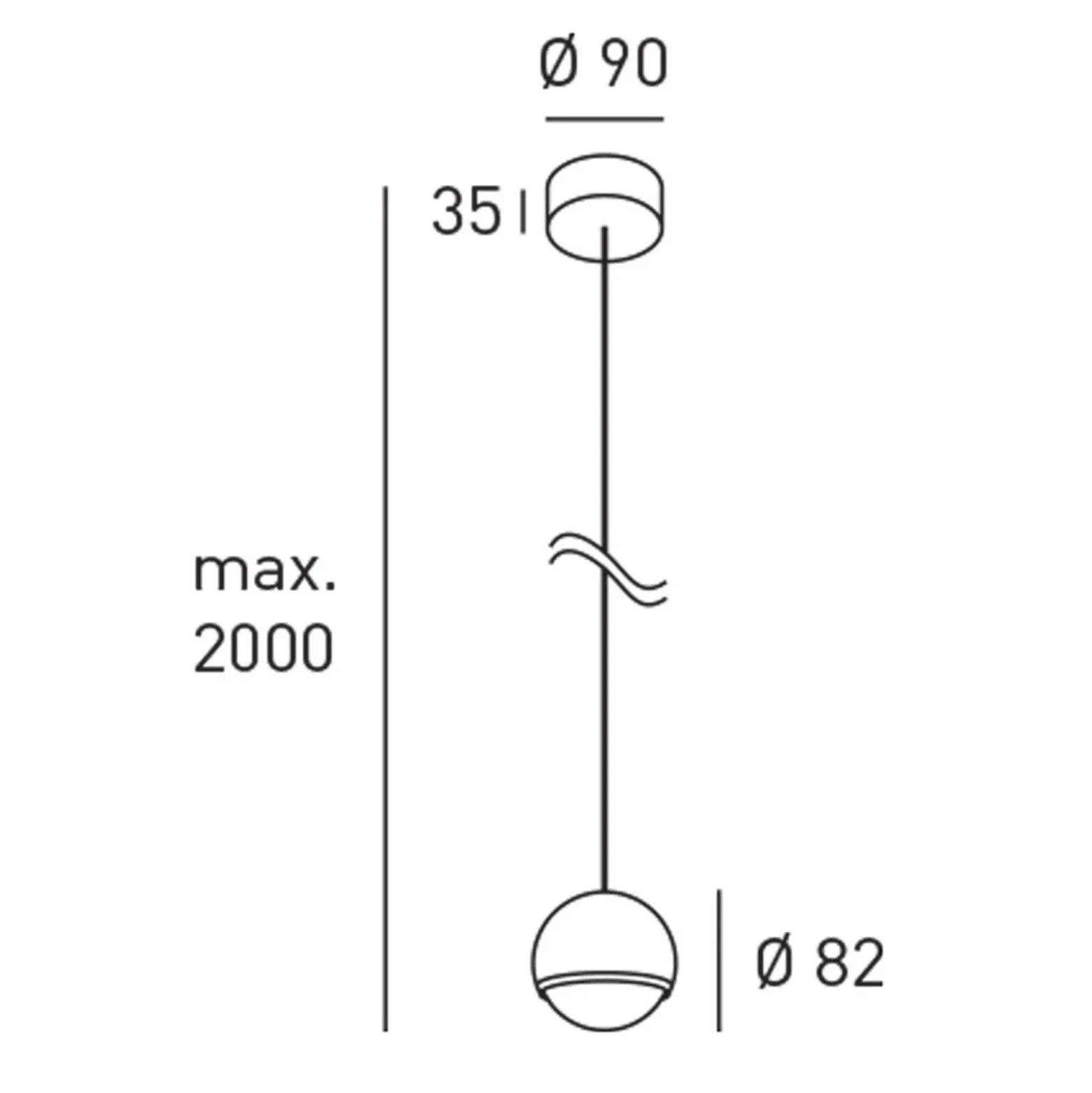 Egger DLS LED-riippuvalaisin Cleo, musta
