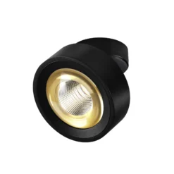 Egger DLS LED-valonheitin Clippo Optic, musta/kulta, Ø 12 cm, DTW