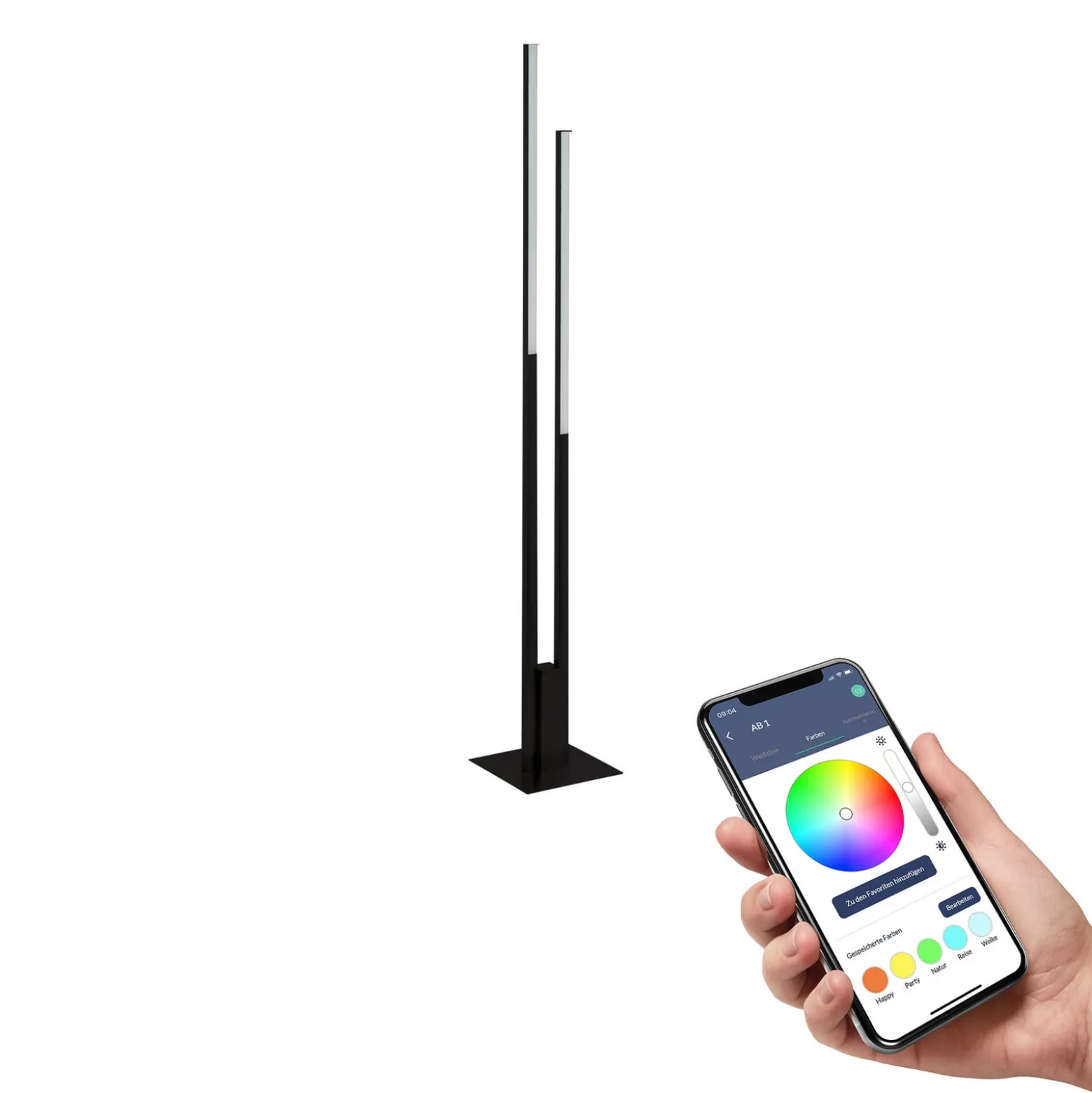 EGLO connect Fraioli-Z -LED-lattiavalaisin, musta