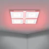 EGLO connect LED-kattovalaisin Padrogiano-Z 4-valaisin, 45 x 45 cm, 45 x 45 cm