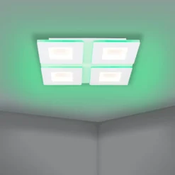 EGLO connect LED-kattovalaisin Padrogiano-Z 4-valaisin, 45 x 45 cm, 45 x 45 cm