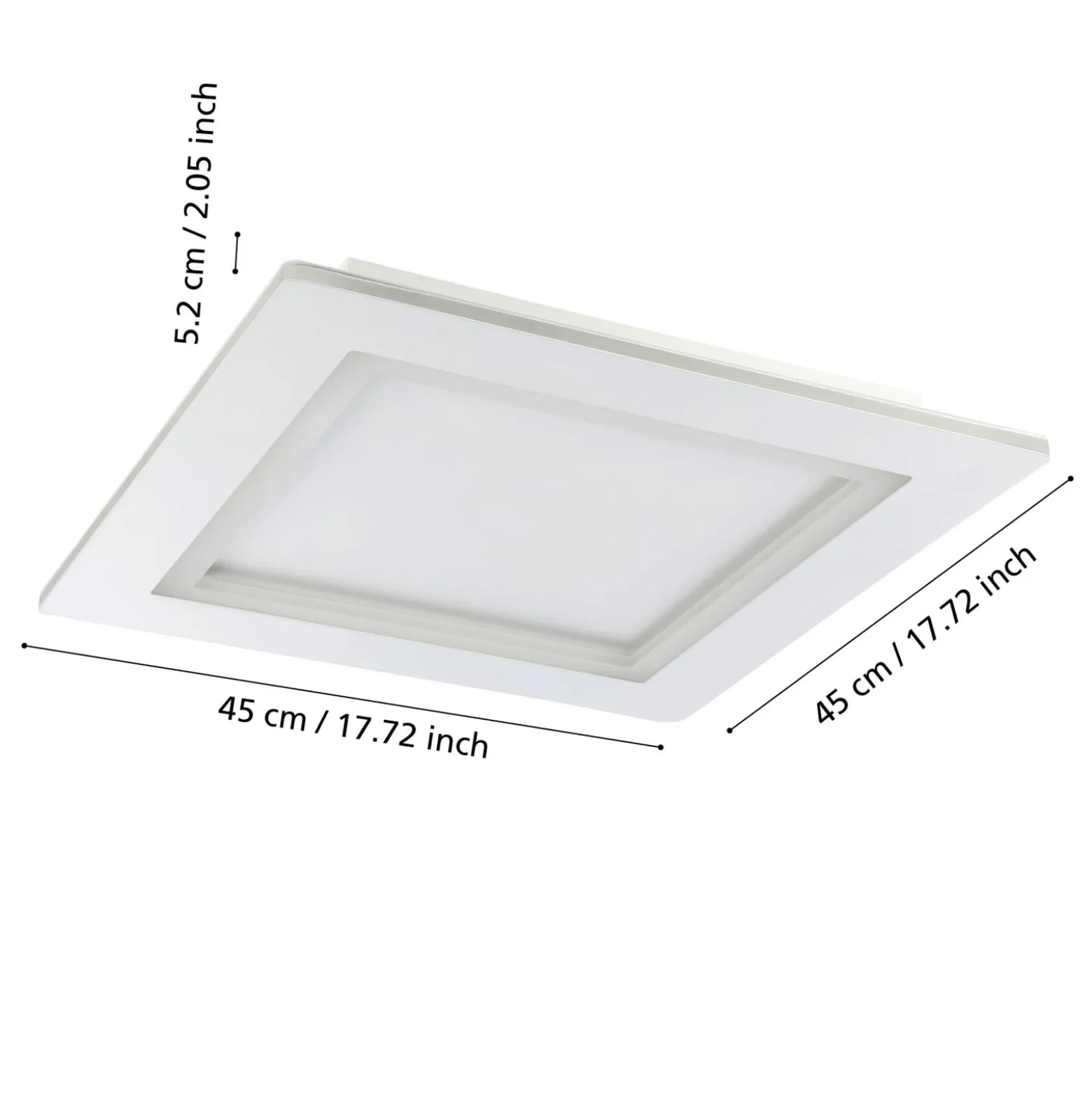 EGLO connect LED-kattovalaisin Padrogiano-Z 1-valo, 45 x 45 cm