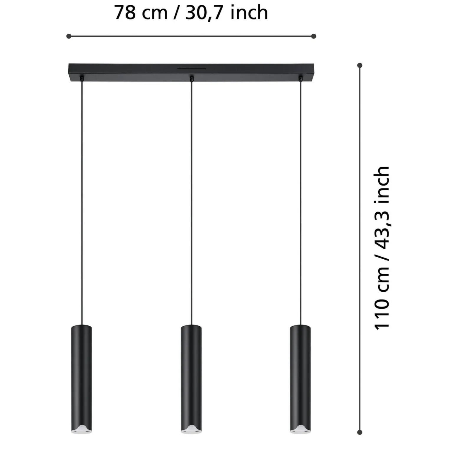 EGLO connect LED-riippuvalaisin Balamorta-Z, 3-valoinen, musta