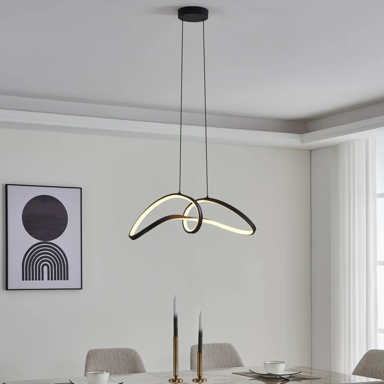 EGLO connect LED-riippuvalaisin Calarossa-Z, musta, alumiini